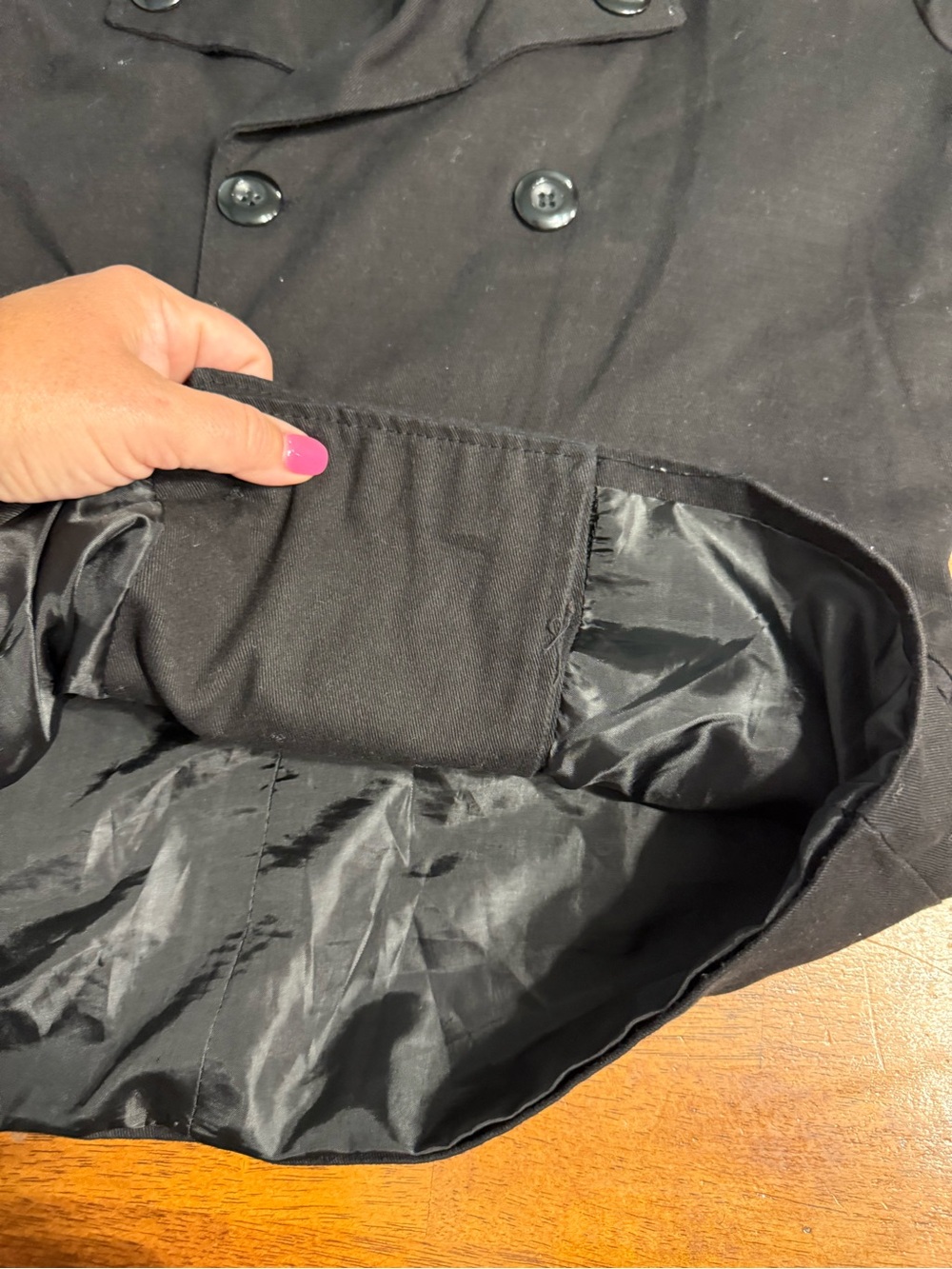 Dolce & Gabbana Black Double Breasted Peacoat Jacket Epaulets Trench Coat Large - Picture 8 of 11